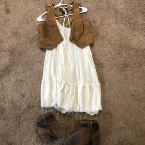 Boho chic white sun dress